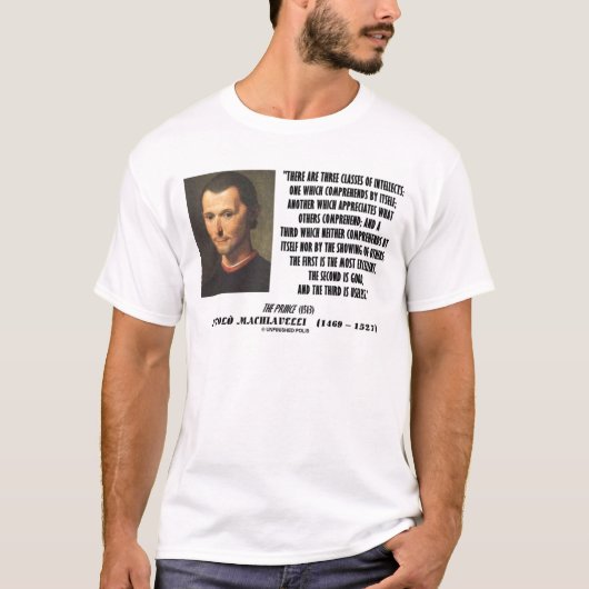 Machiavelli drie klassen Intellects Quote T-shirt (Voorkant)