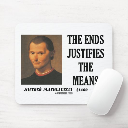 Machiavelli eindigt rechtvaardigt het citaat van m muismat (Met muis)