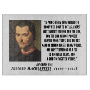 Machiavelli Prince Imitate Fox en Lion Quote Snijplank