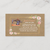 Machine à coudre carte de visite kraft floral (Dos)