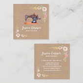 Machine à coudre carte de visite kraft floral (Devant / Derrière)