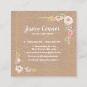 Machine à coudre carte de visite kraft floral (Dos)