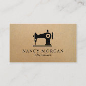 Machine à coudre Carte de visite kraft rustique (Devant)