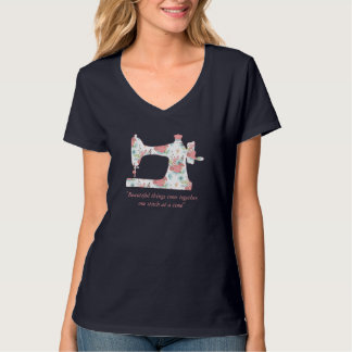 Machine à coudre florale 2 T-shirt