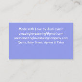 Machine à coudre florale lunaire 2 Carte de visite (Dos)