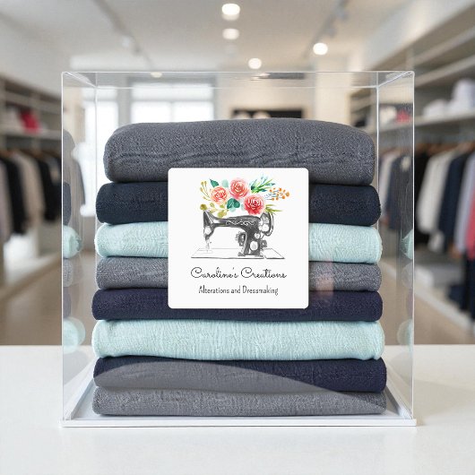 Machine à coudre Noir Blanc Seamstress Étiquette s