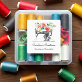 Machine à coudre Noir Blanc Seamstress Étiquette s