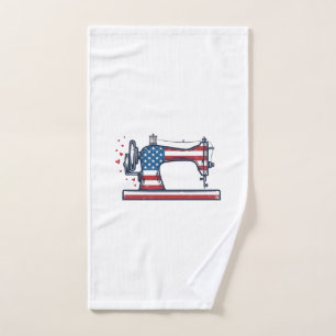 Machine à coudre patriotique Gravure vintage Vecto