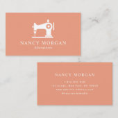 Machine à coudre Peach Pink Carte de visite (Devant / Derrière)