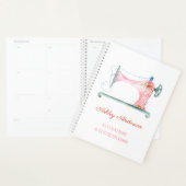 Machine à coudre Seamstress Aquarelle Planner (Devant avec enveloppe)