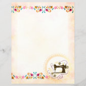 Machine à coudre Shabby papier papeterie florale (Devant)