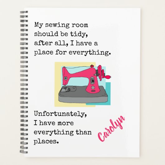 Machine à coudre vintage, humour, votre planificat (Devant)