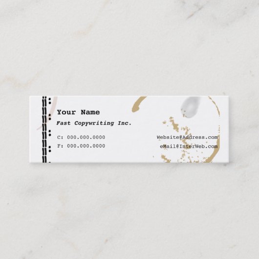 Machine à écrire à café Art Carte de visite maigre (Devant)