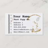 Machine à écrire à café Carte de visite à grunge (Devant)