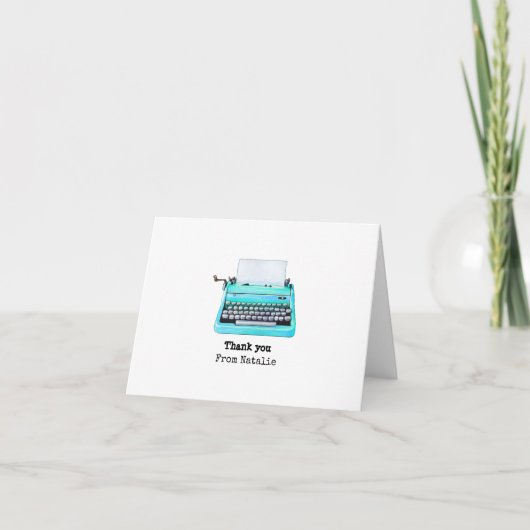 Machine à écrire Cute Aqua Personnalisée Rétro 196 (Devant)