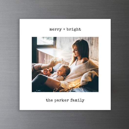 Machine à écrire minimale | Carte magnétique photo