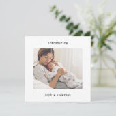 Machine à écrire minimaliste | Faire-part de naiss (Debout devant)