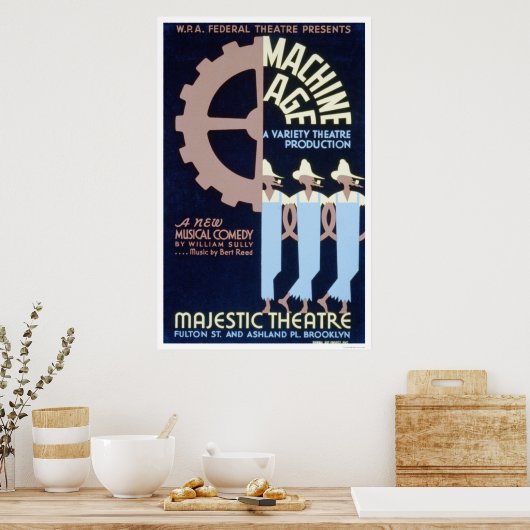 Machine Age Comedy 1937 WPA Poster (Keuken)