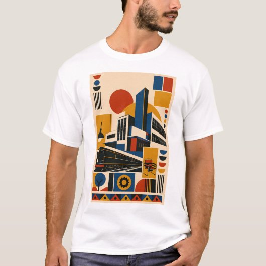 Machine Age – Geometric Art T-Shirt (Devant)