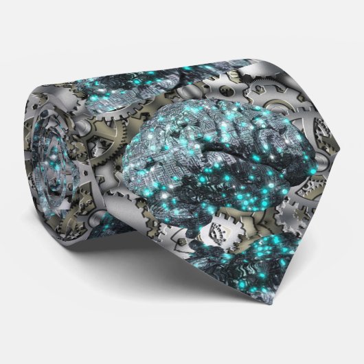 Machine Brain Stropdas (Opgerold)