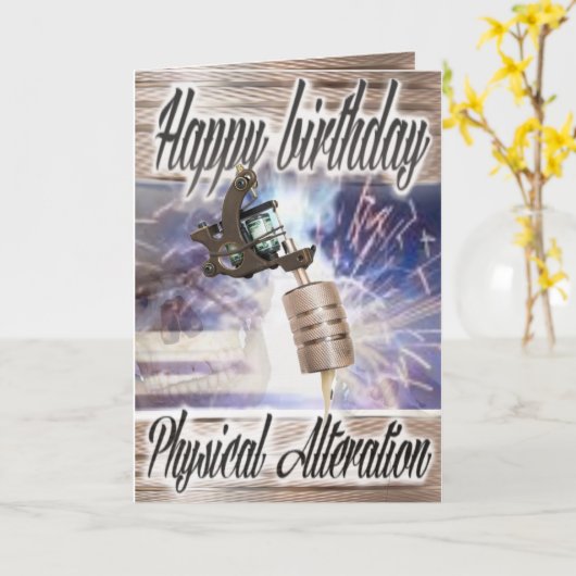 Machine de tatouage de carte d'anniversaire (Fleur jaune)