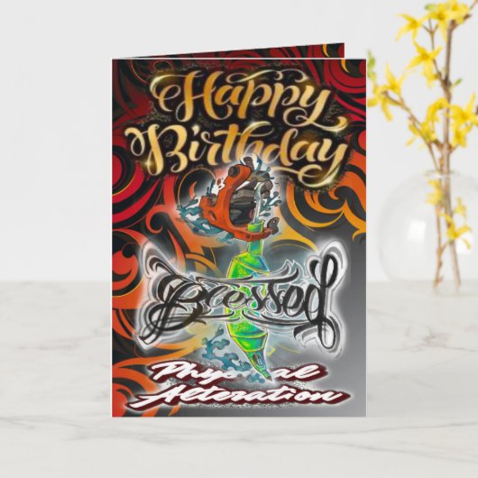 Machine de tatouage de carte d'anniversaire (Fleur jaune)