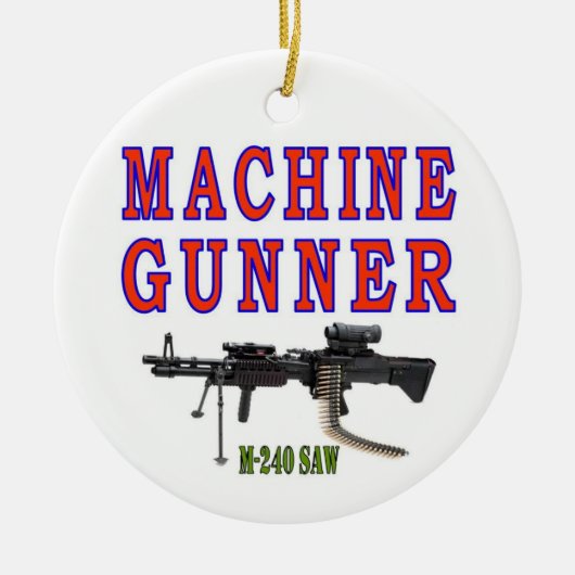 MACHINE GUNNER M-240 KERAMISCH ORNAMENT (Voorkant)