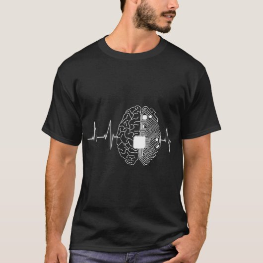Machine Learning AI Data Science Heartbeat Data En T-shirt (Voorkant)