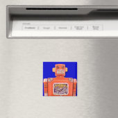 Machine Man Toy Robot Carré Magnet (In Situ (Lave-vaisselle))