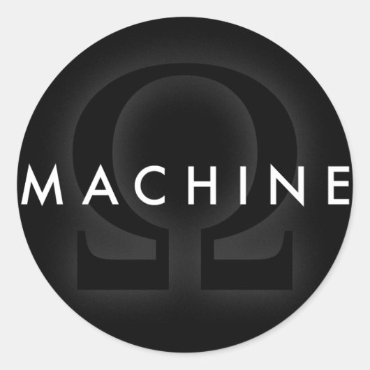 machine omega ronde sticker (Voorkant)