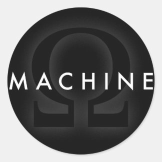machine omega ronde sticker