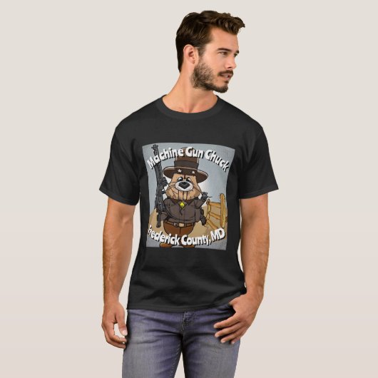 Machine Pistool Chuck - Frederick County MD T-shir T-shirt (Voorkant volledig)