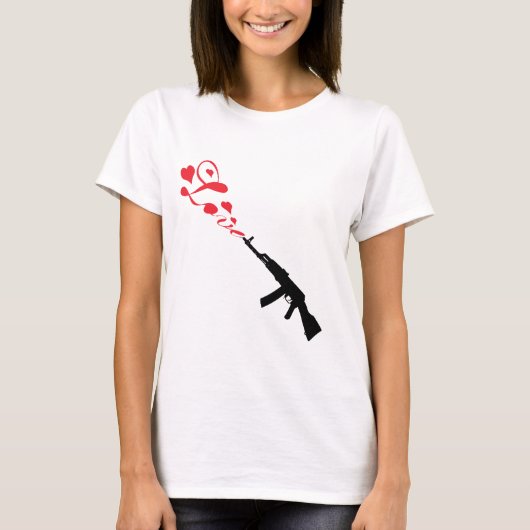 Machine Pistool Love Red T-shirt (Voorkant)