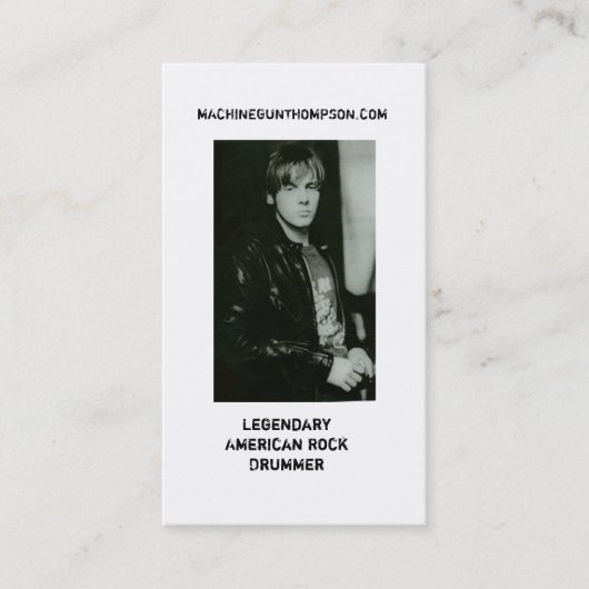 MACHINEGUN THOMPSON CARD VISITEKAARTJE (Voorkant)