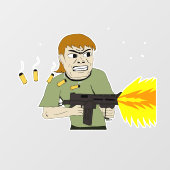 machinegunner raamsticker (Vel)