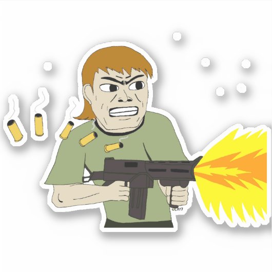machinegunner sticker (Voorkant)