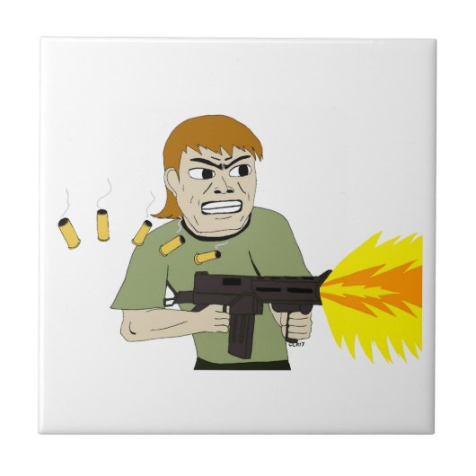 machinegunner tegeltje (Voorkant)