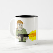 machinegunner tweekleurige koffiemok (Voorkant links)