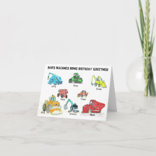 Machines de construction de caricatures Carte d'an