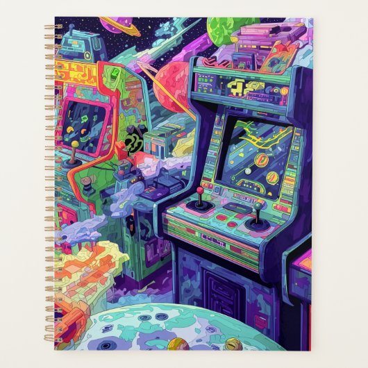 Machines de jeux vidéo rétro dans l'espace (Devant)