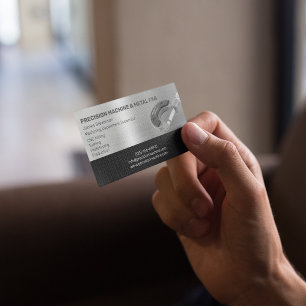 Machines en metalen fab visitekaartje