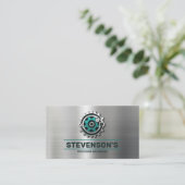 Machines en metalen fab visitekaartje (Staand voorkant)