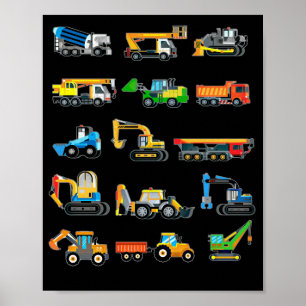 Machines en toestellen voor de bouw van graafmachi poster