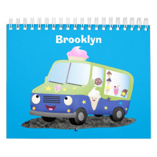 Machines en transport cartoon illustratie kalender