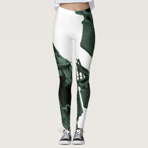 Machines Mechanische robotische Vintage Green Leggings