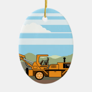 Machines voor boortractoren keramisch ornament