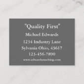 Machinewinkels Visitekaartje (Achterkant)