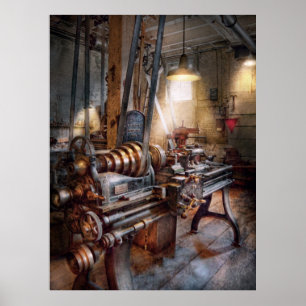 Machinist - Brandweer Lathe Poster