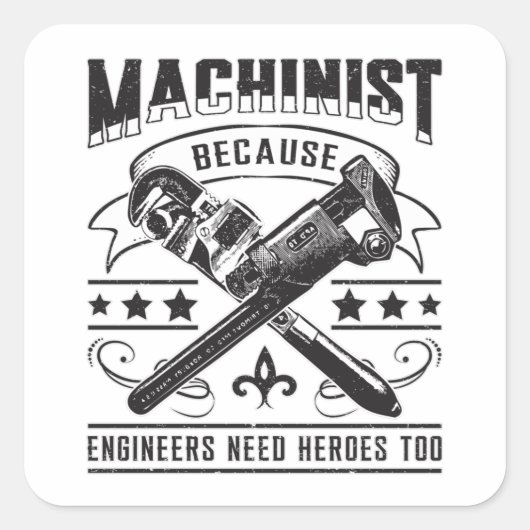 Machinist CNC Machinist Machine Job Grappig Gift Vierkante Sticker (Voorkant)