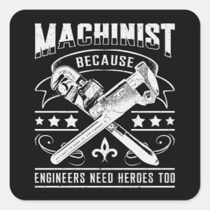 Machinist CNC Machinist Machine Mechanische Gift I Vierkante Sticker